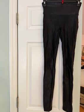 Spanx Faux Leather Black High-Waist Leggings